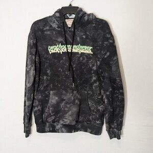 SHOE CO.  "TWO THOUSAND NEVER" Gray Camo Fleece Hoodie Pullover Top; Size XL